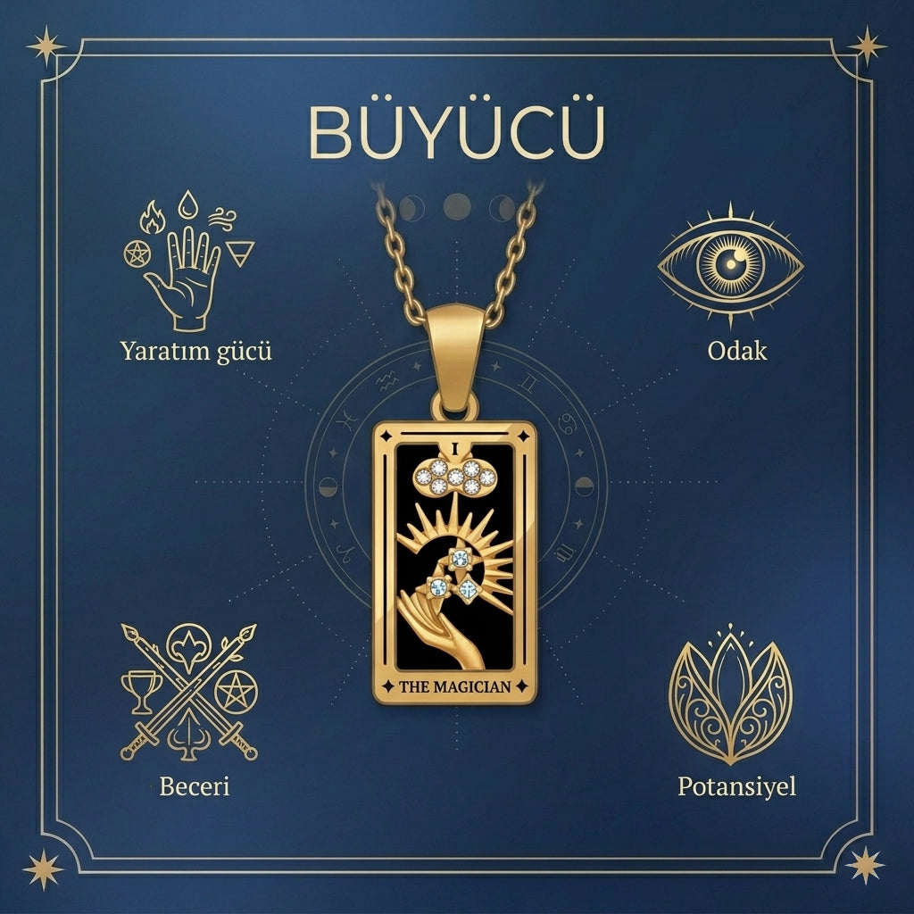 The Magician (Büyücü) Tarot kolyesi