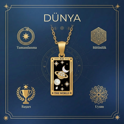The world (Dünya) Tarot kolyesi