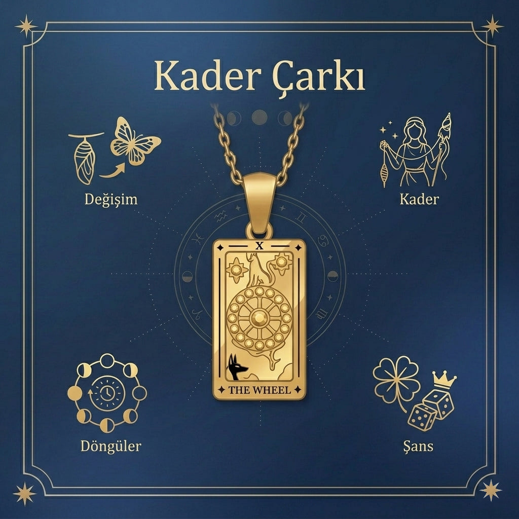 The Wheel (Kader Çarkı) Tarot Kolyesi