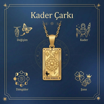 The Wheel (Kader Çarkı) Tarot Kolyesi